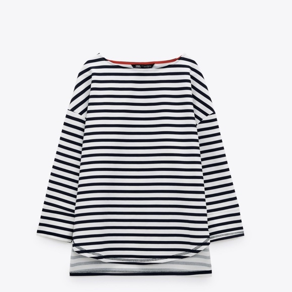 NWT Zara  Mariner Striped Top with Gold Buttons Sz. M - Picture 7 of 8